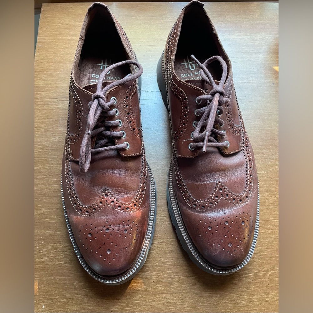 Cole Haan 12 M Longwing Leather Oxford Shoes